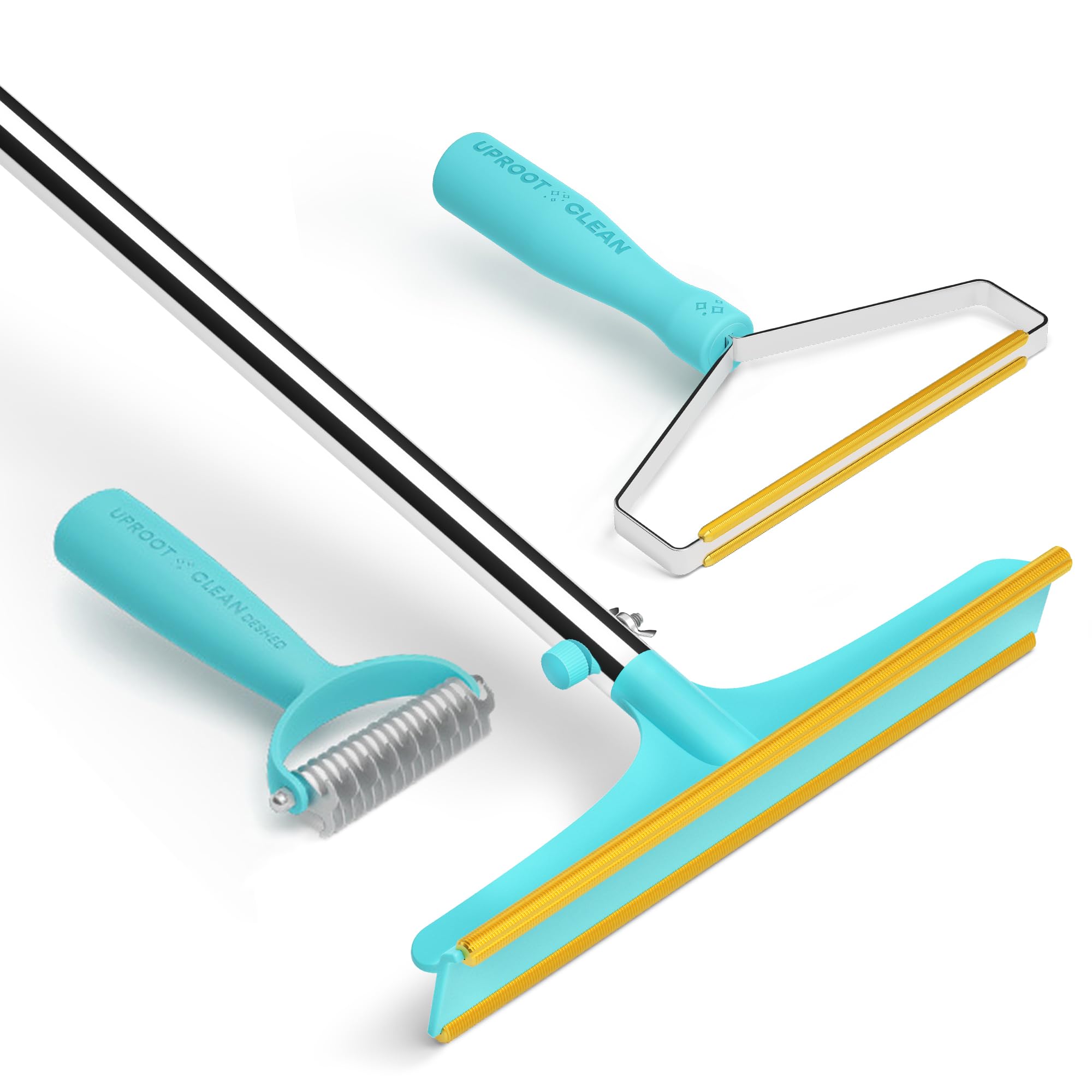 The Everything Uproot Bundle showing the complete set of pet hair removal tools